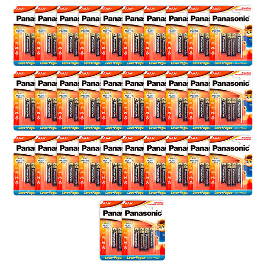 192 Pilhas Alcalinas AAA Panasonic (32 Cartelas C/6 Un)
