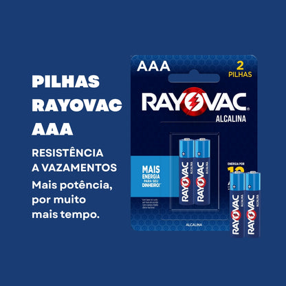 Pilha Alcalina Aaa2 Rayovac Cartela Com 02 Unidades [F108]
