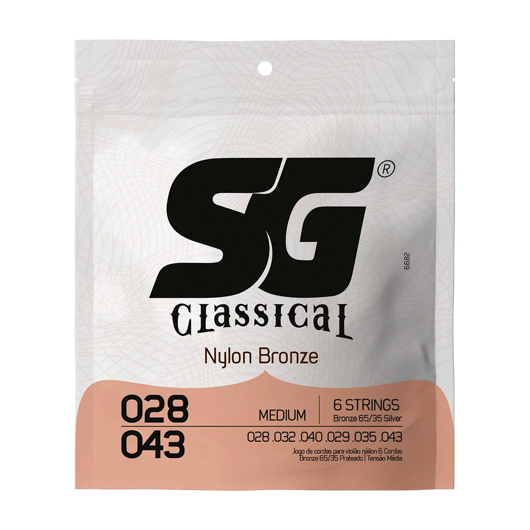 Encordoamento P/violão Nylon Bronze 65/35 Prata Tensão Média Sg 0.028 [F108]