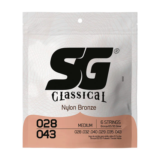 Encordoamento P/violão Nylon Bronze 65/35 Prata Tensão Média Sg 0.028 [F108]