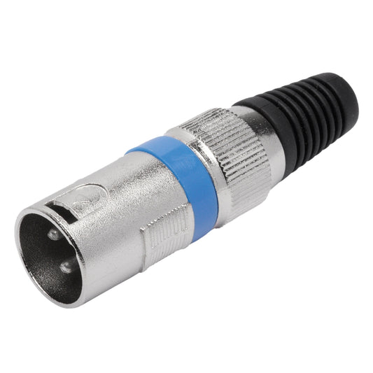 Conector Xlr Macho Linha Azul Metalico Storm 05 Unidades [F108]