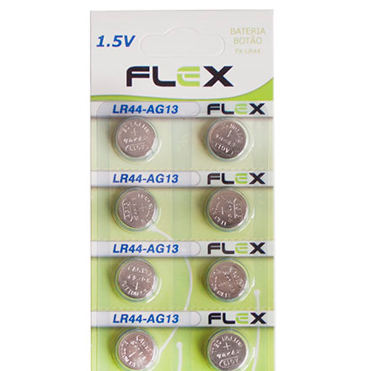 Bateria Botão Lr44 Cartela Com 14 Unidades Flex [F108]