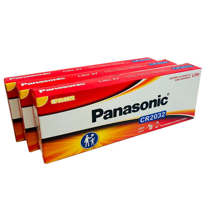 150 Pilhas Baterias Cr2032 3v Panasonic 30 Cartelas