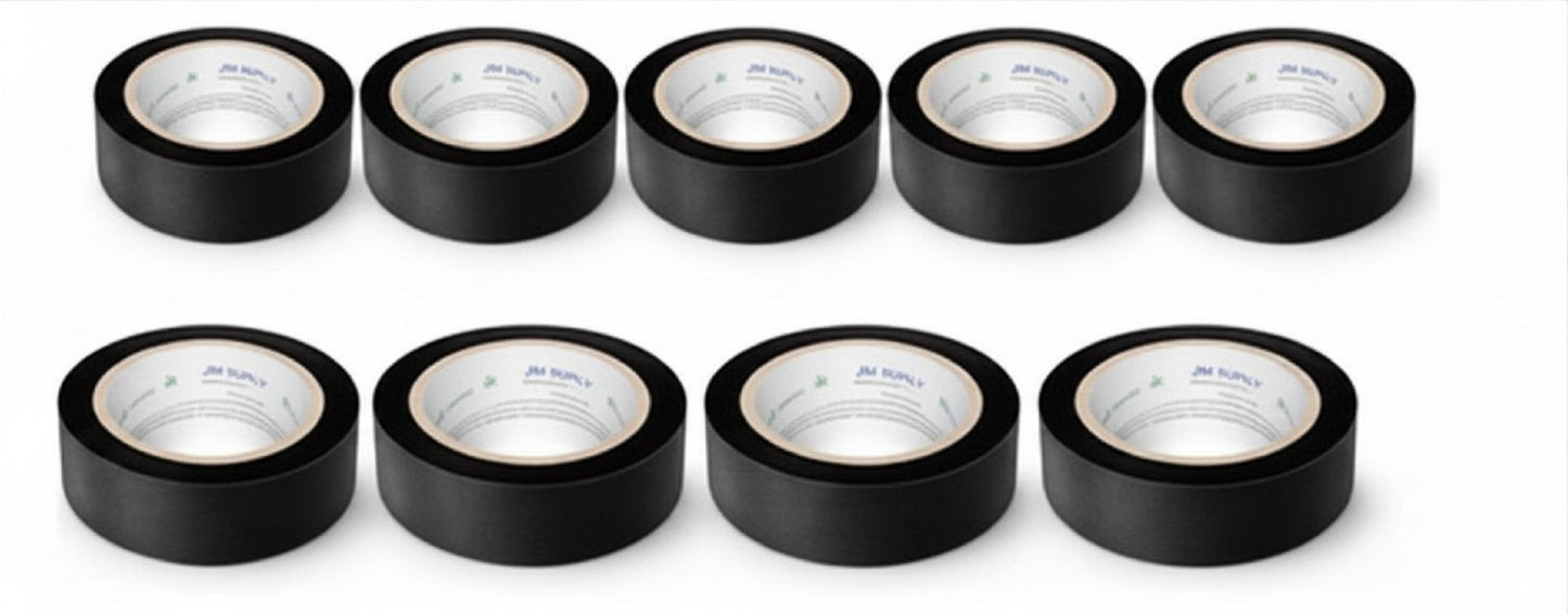 Kit 10 Fita Crepe Preta Premium 48mm X 50m - Alta Fixação