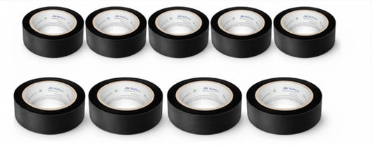 Kit 10 Fita Crepe Preta Premium 48mm X 50m - Alta Fixação