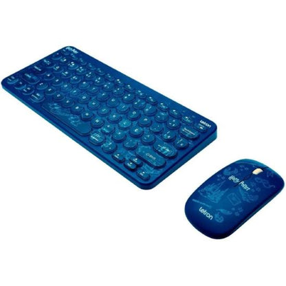 Kit Teclado e Mouse Sem Fio Letron Harry Potter Azul [F002]