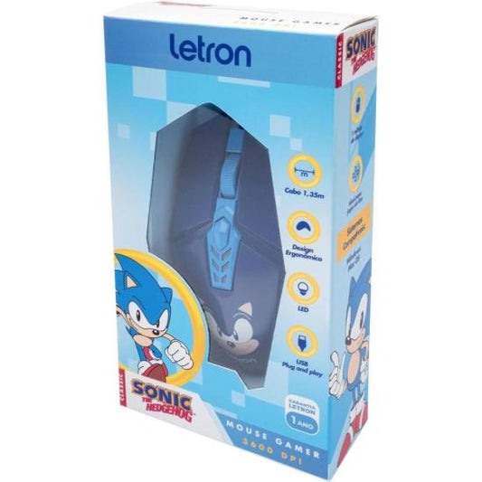Mouse Gamer Letron Sonic 3600dpi RBG Azul [F002]