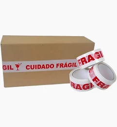 Kit 5 Fitas Adesivas Cuidado Frágil 48mm x 100m