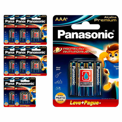 54 Pilhas Alcalinas Premium Aaa Panasonic (9 Cart)