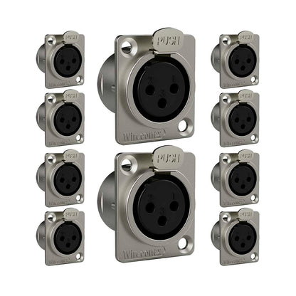 Conector Xlr Femea Wc 1023 Fp Bk Ni 3p Painel Wireconex 10 Unidades [F108]