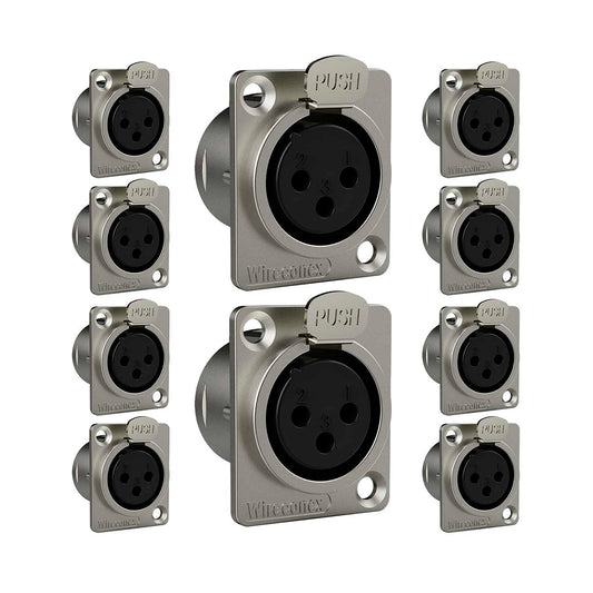 Conector Xlr Femea Wc 1023 Fp Bk Ni 3p Painel Wireconex 10 Unidades [F108]