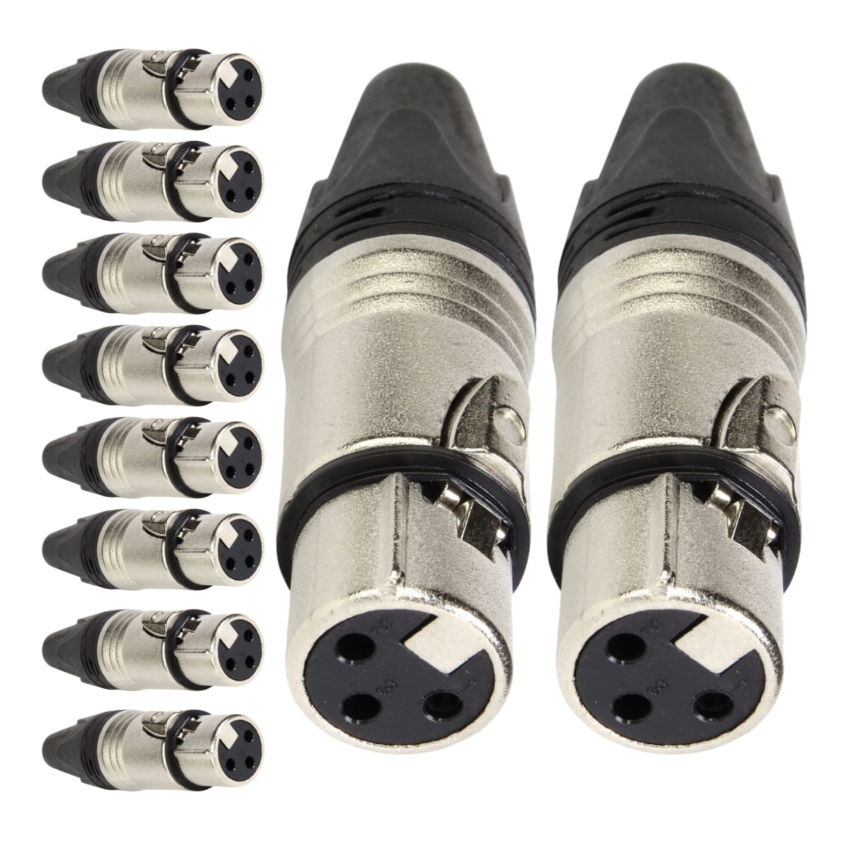 Conector Xlr Fema Linha 3 Polos Metal Storm 10 Unidades [F108]