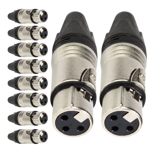 Conector Xlr Fema Linha 3 Polos Metal Storm 10 Unidades [F108]