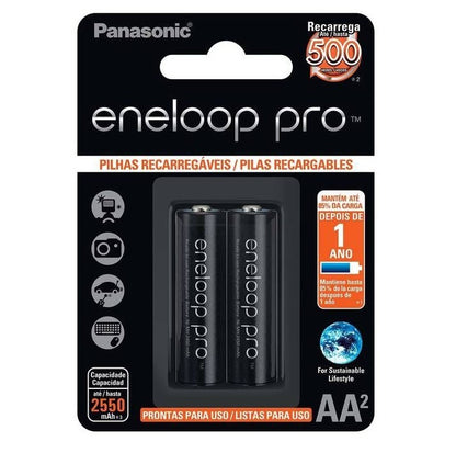 6 Pilhas Recarregaveis Eneloop Pro Aa Panasonic (3 Cart)