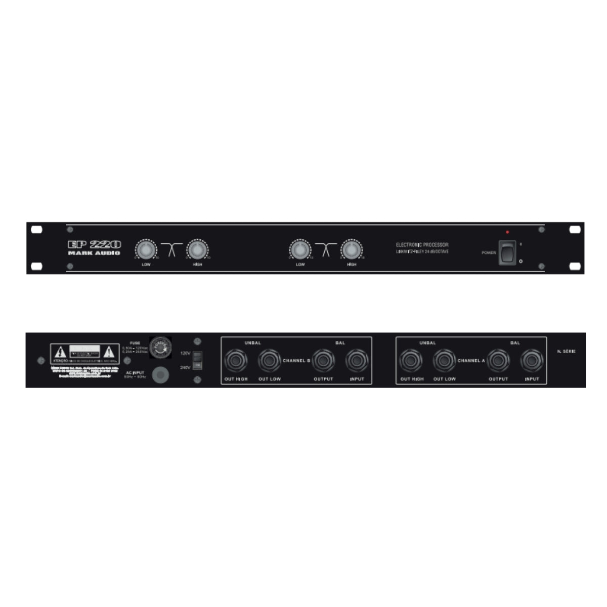 Crossover Ativo Mark Audio Ep220 Corte Fixo 2 Vias - Ep 220 [F108]