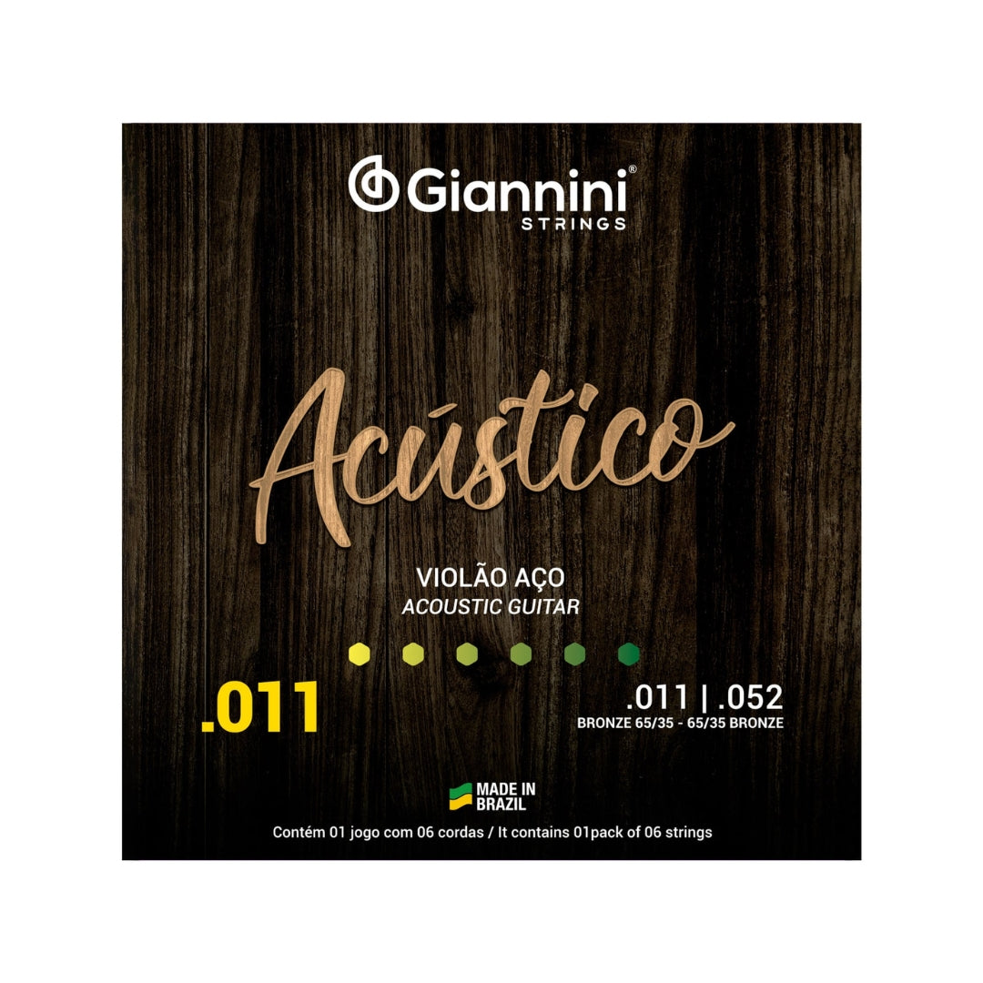 Encordoamento Giannini P/violão Aço Bronze 65/35 0.011" Gespw [F108]