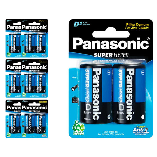 14 Pilhas Comum D Panasonic (7 Cart)