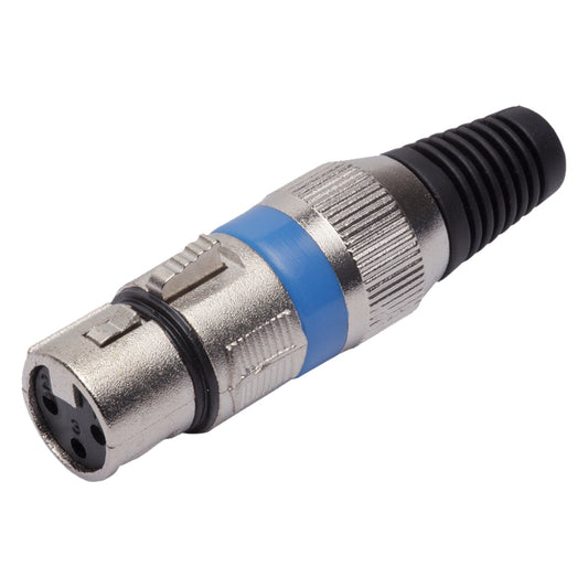 Conector Xlr Femea Linha Azul Corpo Metalico Storm 05 Unidades [F108]