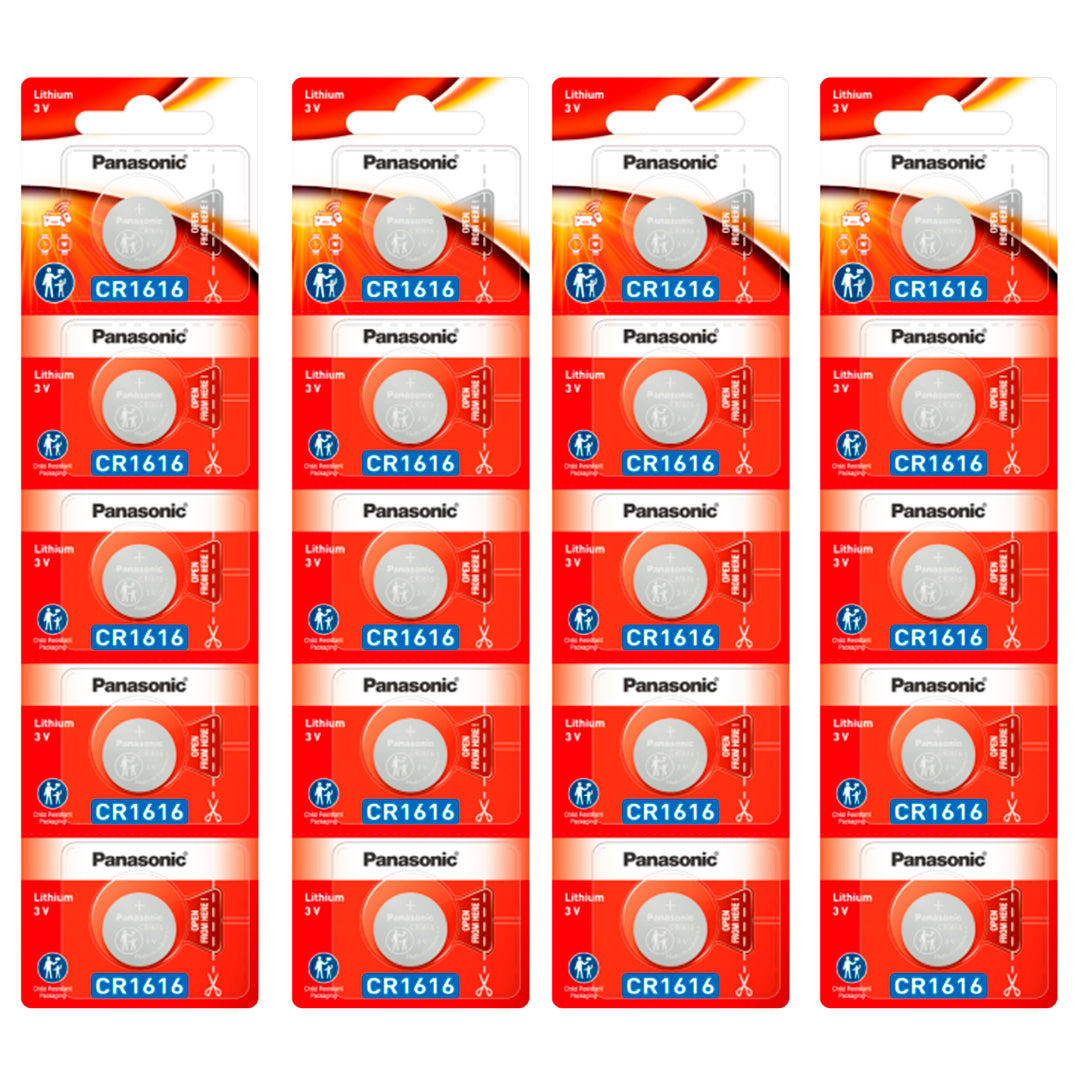 20 Baterias CR1616 Panasonic (04 cartelas)