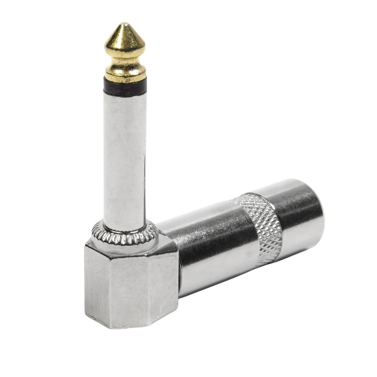 Conector P10 Macho Linha Mono 90 Graus Metal Ponta Gold Storm 10 Unidades [F108]