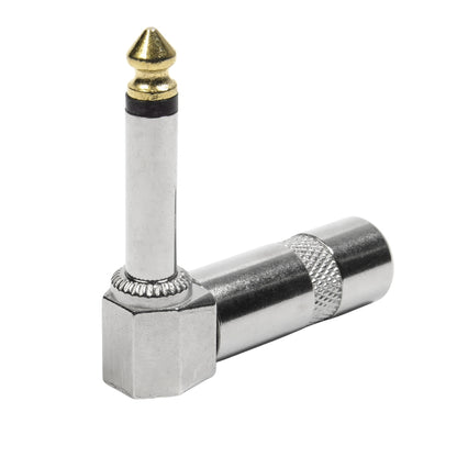 Conector P10 Macho Linha Mono 90 Graus Metal Ponta Gold Storm 10 Unidades [F108]