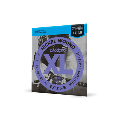 Cordas Para Guitarra D Addario Xl Nickel Wound Exl115-b .011-.049 Com Corda Extra Pl011 [F108]