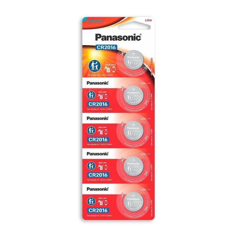 Bateria Cr 2016 Botão Panasonic - Cartela Com 05 Unidades [F108]
