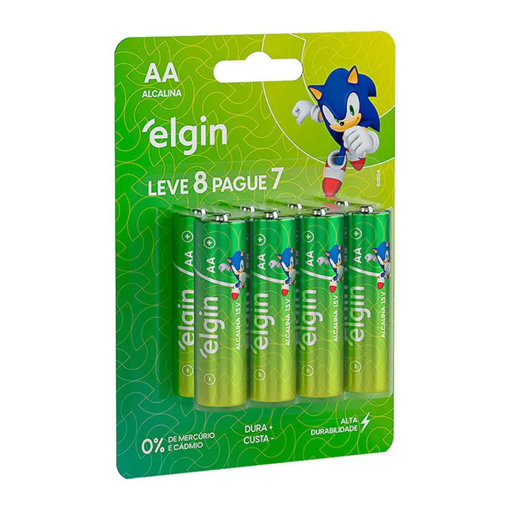 Pilha Alcalina Aa Elgin Pacote Promocional Pague 7 Leve 8 [F133]