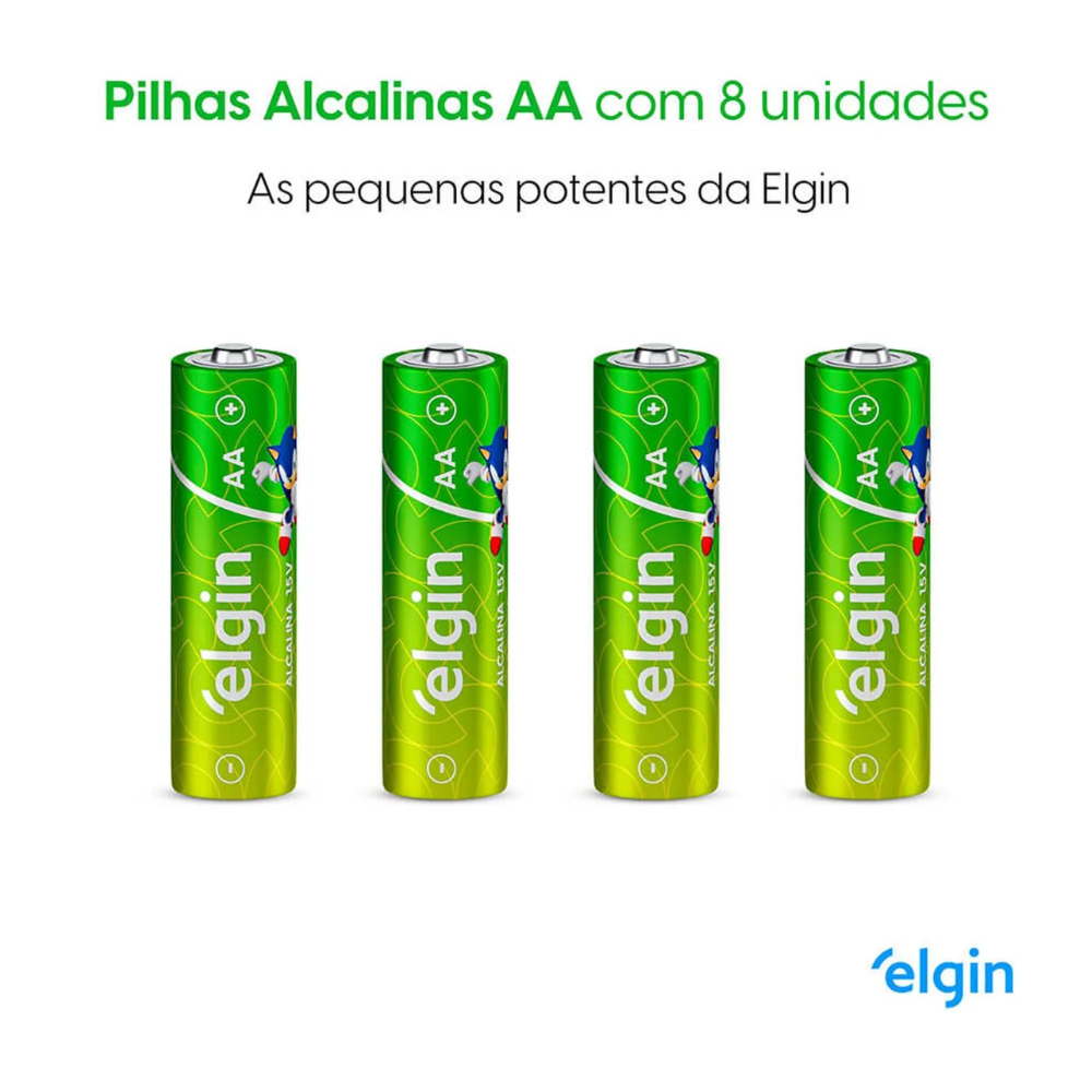 Pilha Alcalina Aa Elgin Pacote Promocional Pague 7 Leve 8 [F133]