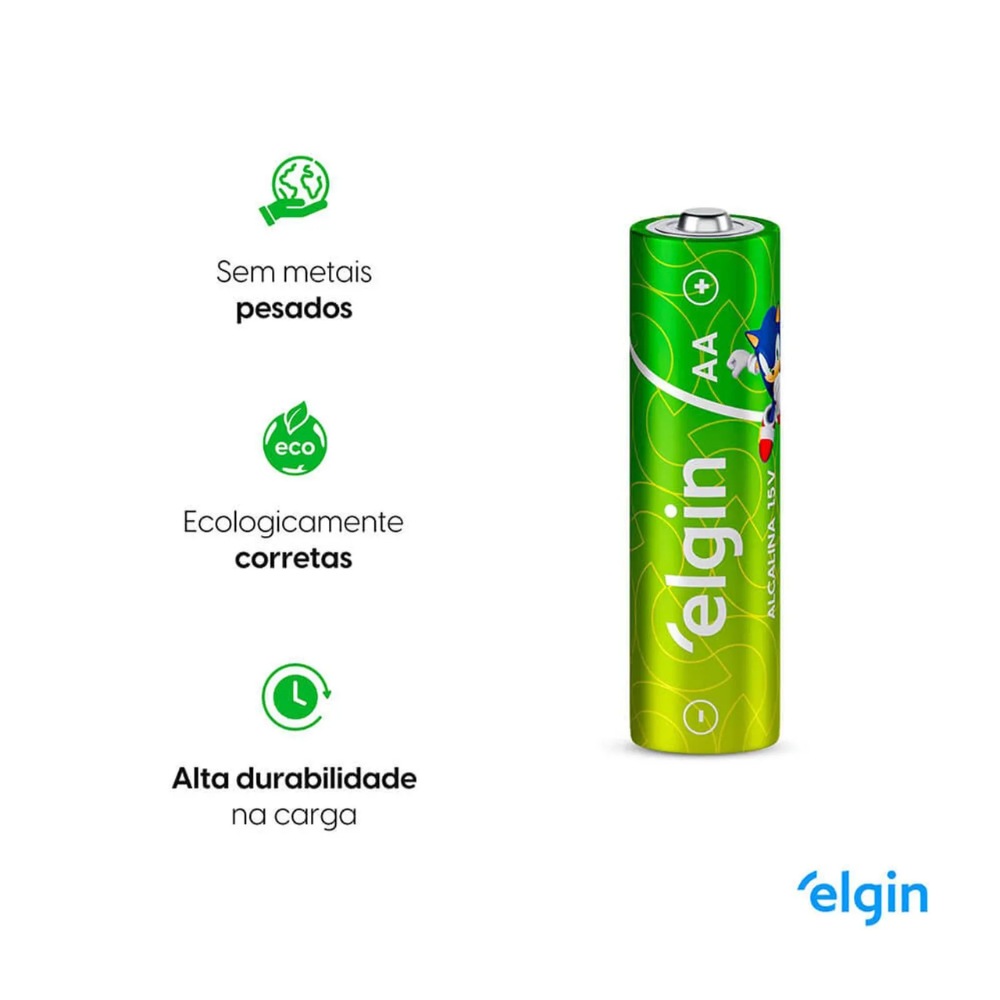 Pilha Alcalina Aa Elgin Pacote Promocional Pague 7 Leve 8 [F133]