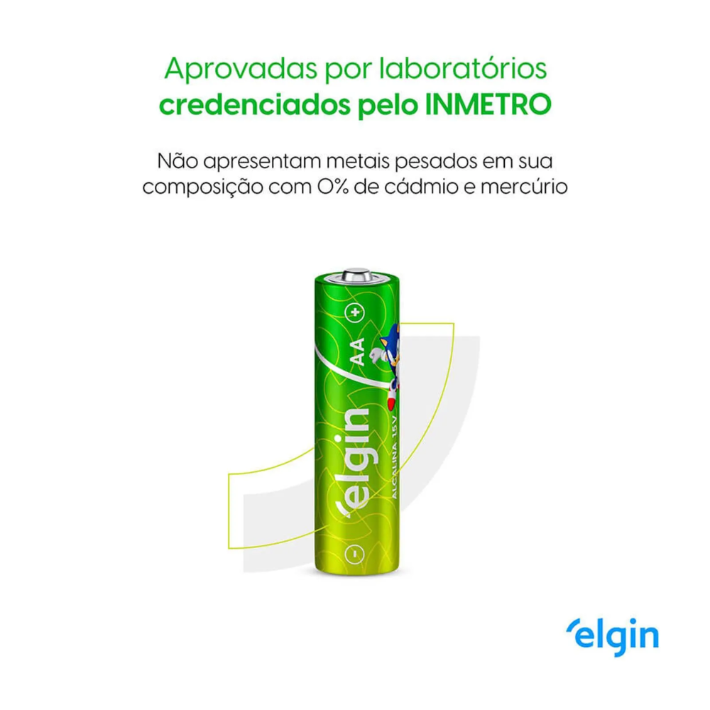 Pilha Alcalina Aa Elgin Pacote Promocional Pague 7 Leve 8 [F133]