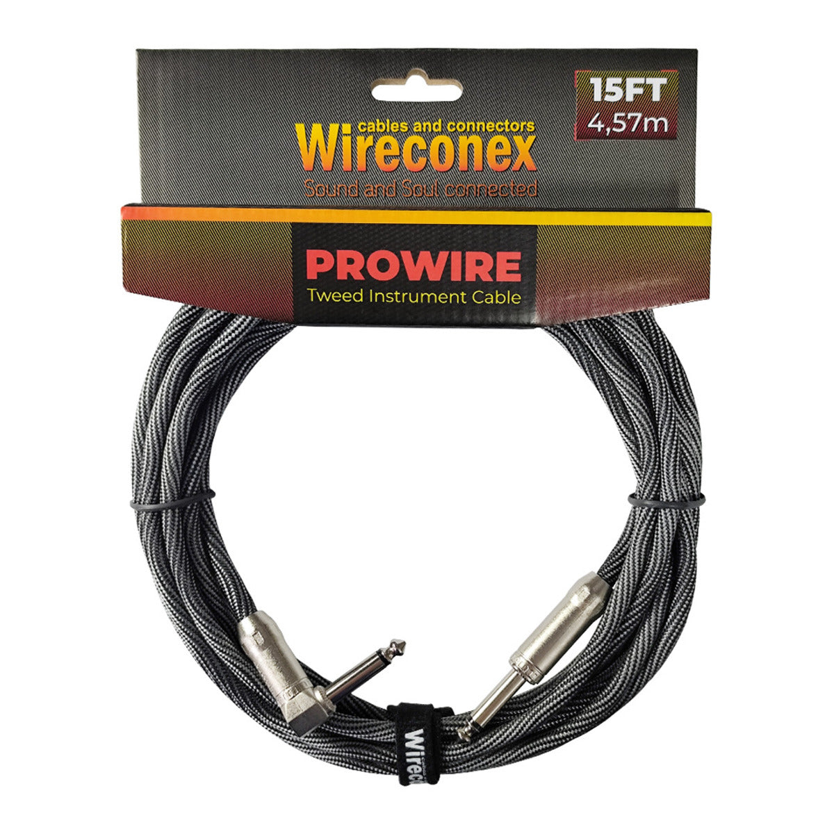 Cabo P10 Prowire Em L Tweed Prata/preto 3,05m Wireconex [F108]