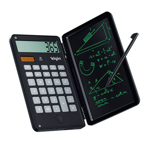 Calculadora Com Tela P. Anotação Preta Elgin [F108]