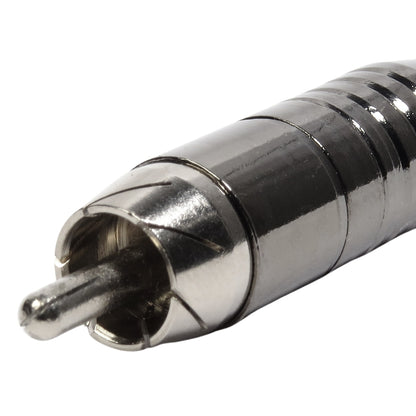 Conector Linha Rca Macho Niquel Preto Com Mola Storm 10 Unidades [F108]