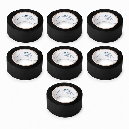KIT COM 7 FITAS CREPE PRETAS 48MM X 50M