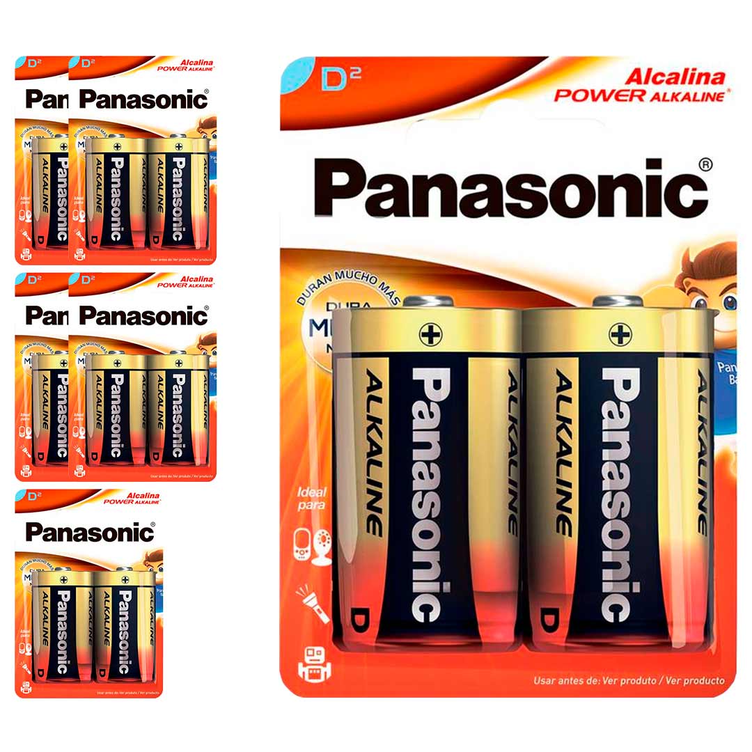 12 Pilhas Alcalinas D Panasonic (6  Cart)