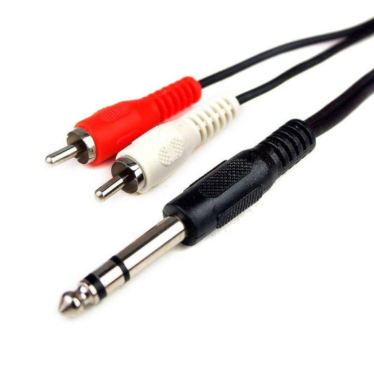 Cabo P10 6,35mm Estéreo X 2 Rca 2m Niquel [F108]