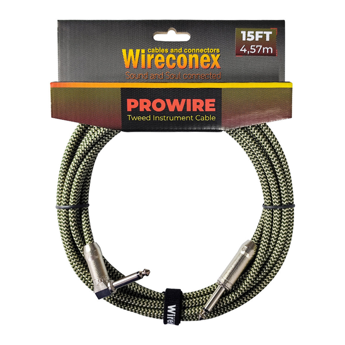 Cabo P10 Prowire Em L Tweed Dourado/verde 3,05m Wireconex [F108]