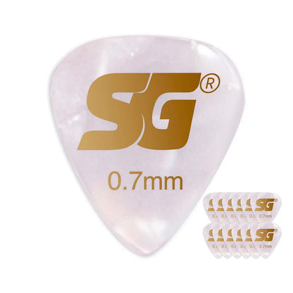 Palheta Tradicional Celuloide Perolada Fina 0,70mm Pct C/12 Sg [F108]