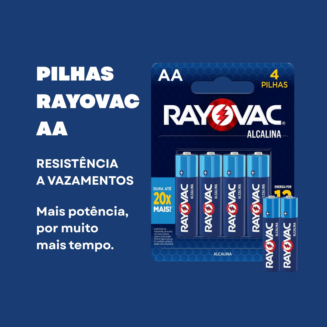 4 Pilhas Alcalinas Aa Rayovac [F108]