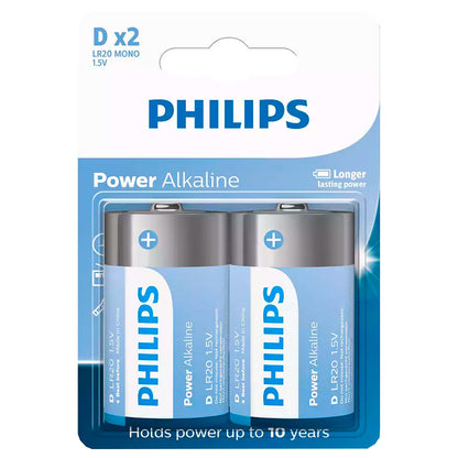 24 Pilhas Alcalinas D Philips (12  Cart)