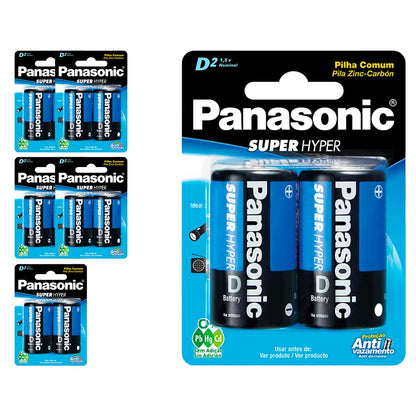 12 Pilhas Comum D Panasonic (6 Cart)