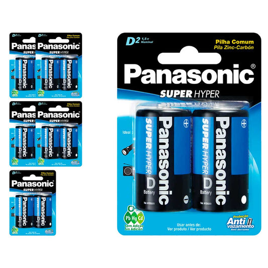 12 Pilhas Comum D Panasonic (6 Cart)