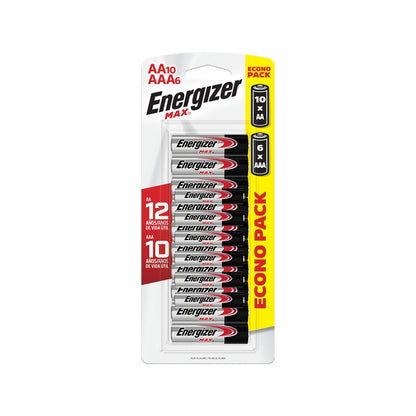 Pilha Max Aa10+aaa6 Cart 16 Energizer [F108]