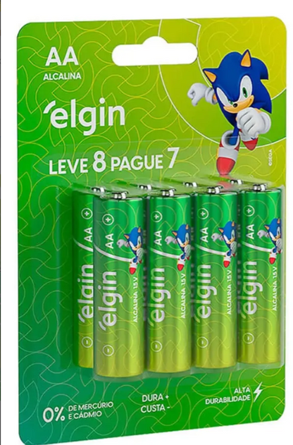 Pilha Alcalina Aa Elgin Pacote Promocional Pague 7 Leve 8 [F133]