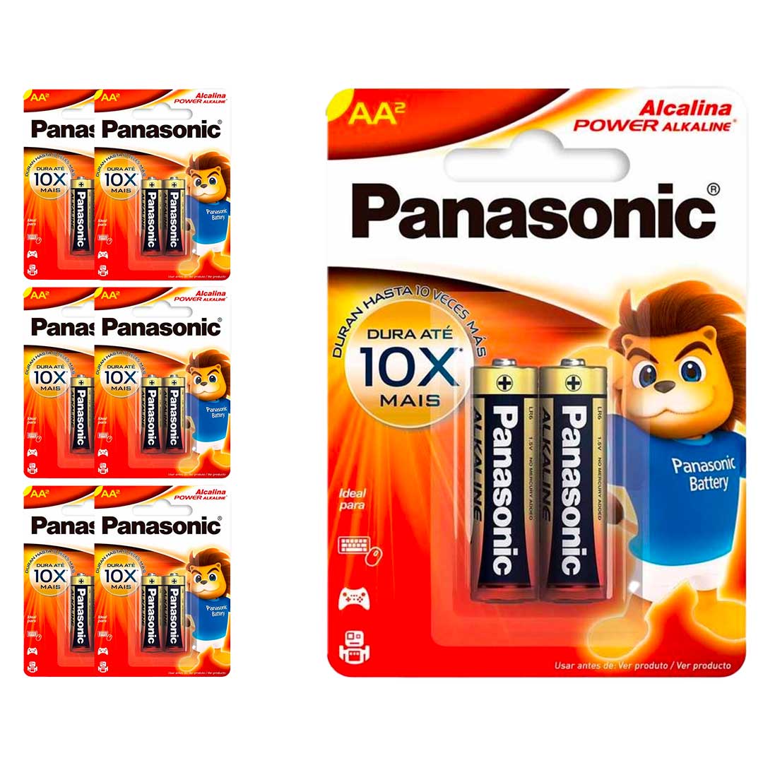 14 Pilhas Alcalinas Aa Panasonic (7 Cart)