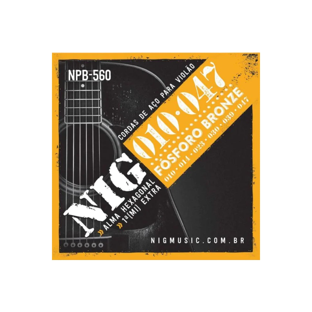 Encordoamento Violão Aço Fósforo Bronze 010 Npb560 Nig [F108]