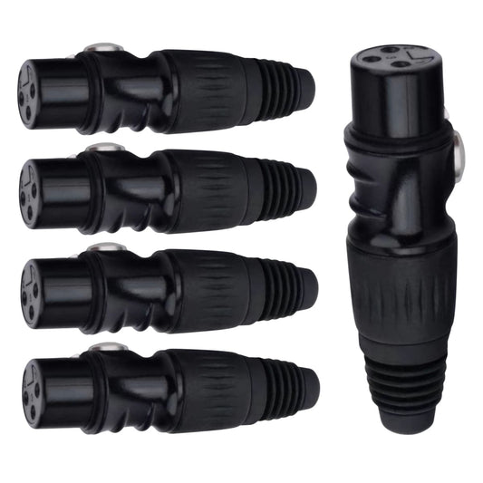Conector Xlr Fêma Linha Preto Metalico Storm 05 Unidades [F108]