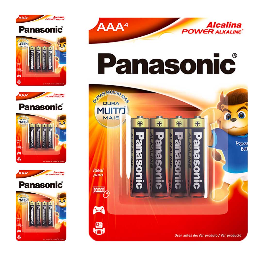 16 Pilhas Alcalinas Aaa Panasonic (4 Cart)