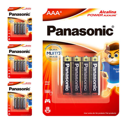 16 Pilhas Alcalinas Aaa Panasonic (4 Cart)